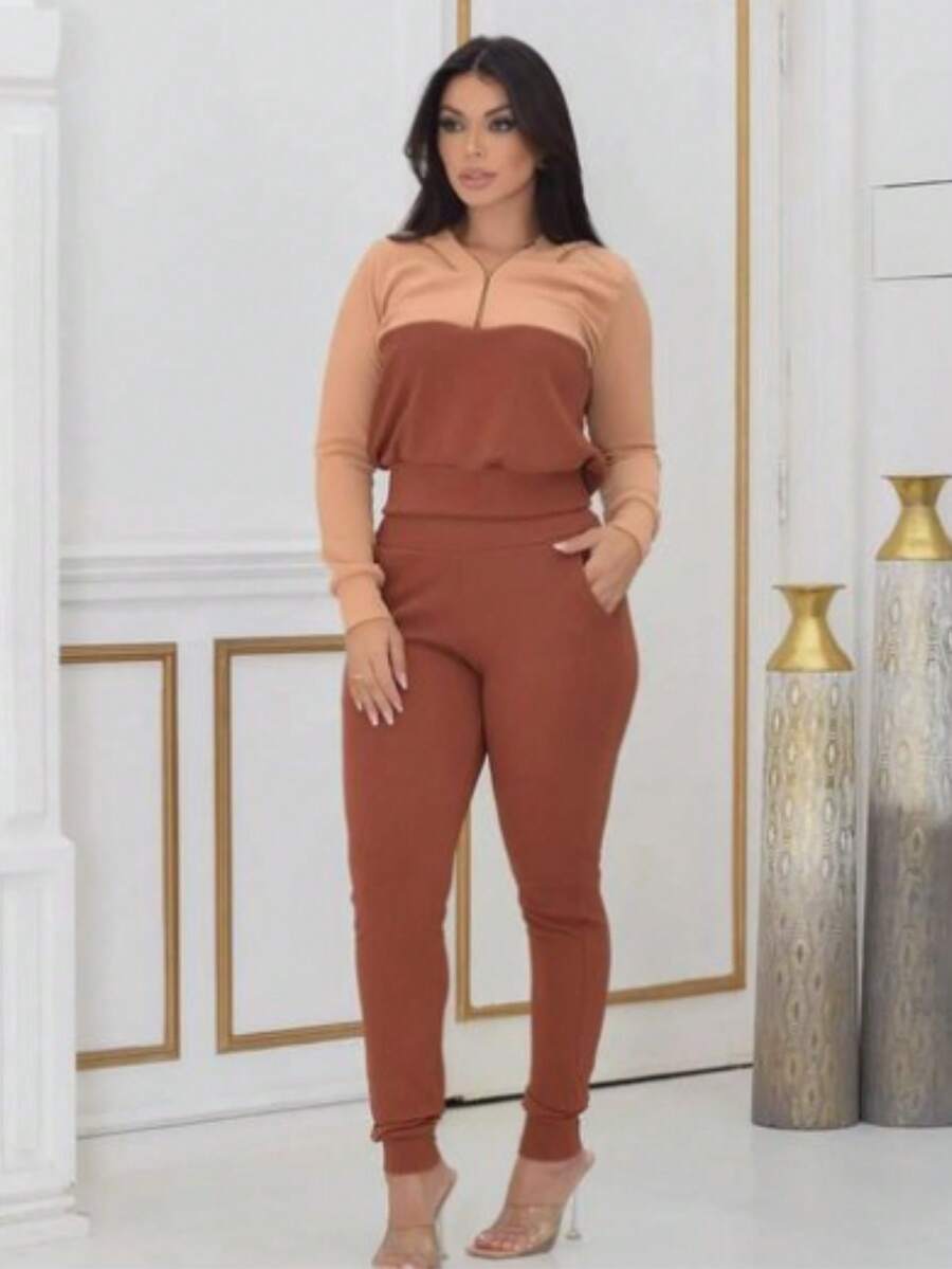 Women Two-Piece Outfits - Màu nâu Mocha - Xem 1