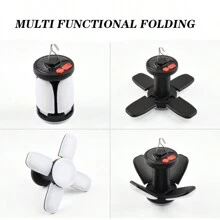 1 件太阳能/微型充电户外可折叠显示 LED 露营灯，带悬挂选项和多功能四叶设计，可用作工作灯和应急灯，户外太阳能灯 - white light - 查看 5