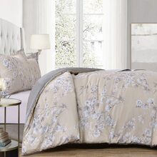 2/3 件套白色梅花印花被套，香槟金底色，简约美学设计，柔软奢华的高品质轻盈超细纤维床品，低致敏性，透气性好，适合春、夏、秋、冬四季使用。 - 香檳色 - 查看 6