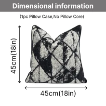 1pc Pillow Cover, Luxury Minimalist Personalized Style Cushion Cover, Suitable For Home Decor, Party Decor, Car Decor, House Decor, 18x18 Inch, 20x20 Inch (Pillow Insert Not Included) - Black - View 7