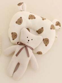 1st Baby Bear Shaped U-kussen Zacht en ademend nekondersteuningskussen, het hele jaar door zweetabsorberend hoofdsteun, wasbaar, 20*25cm Love Valentine