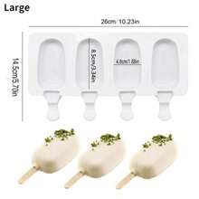 Silicone 4/8Cavity Ice Cream Molds, Popsicle Mold, Can Reuse, Ice Cream Mold, Easy Disengage The Mold, Applicable To Home-Made Popsicles, DIY Popsicle Mold