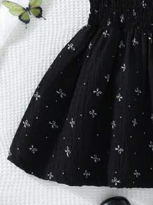 BASUSARRI Young Girl Bowknot Decor Slip Dress, Cool & Breezy For Outdoor, Beach, Vacation In Summer