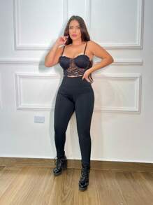 Women Sports Leggings - Black - View 2