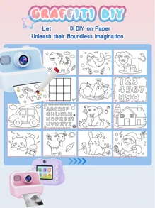 Instant Digital Camera Mini Cute Cartoon Hi-Res Thermal Printer Cam