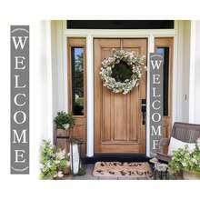 72in Gray Outdoor Welcome Sign | Rustic Sign | Front Door, Entryway Decor | Foldable, Portable | UV Protected & Sealed - Multicolor - View 5