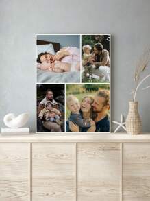 1 Set Custom Canvas Print, Can Print Your Photos, 4-Panel Wall Art, Personalized Photo Wall Decor, Custom Gift For Friends, Weddings, Family, Suitable For Anniversary, Valentine's Day, Mother's Day, Birthday, Children's Day, Father's Day, Graduation, Wedding, Housewarming