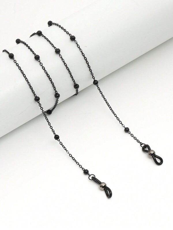 1pc Black Beaded Eyeglass Chain Glasses Accessories For Women
