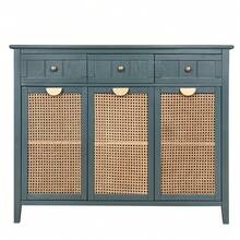 3 Doors 3 Drawers Chest MDF File Cabinet Wood Storage Cabinets For Dining Room Living Room Kitchen Corridor Home Office - 綠色 - 查看 2
