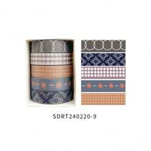 5 cuộn băng Washi dùng để làm sổ lưu niệm, viết nhật ký, người lập kế hoạch, trang trí tiệc, nhãn dán có thể xé được và không dấu vết - Nhiều màu - Xem 17