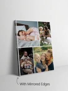 1 Set Custom Canvas Print, Can Print Your Photos, 4-Panel Wall Art, Personalized Photo Wall Decor, Custom Gift For Friends, Weddings, Family, Suitable For Anniversary, Valentine's Day, Mother's Day, Birthday, Children's Day, Father's Day, Graduation, Wedding, Housewarming