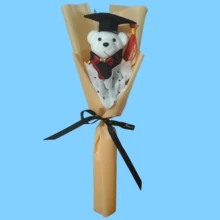 Buquê feito à mão de urso de pelúcia DIY - Arranjo de flores cartonadas exclusivo, adequado para cerimônias de formatura, apreciação de professores, atividades escolares, presentes de festival - Multicolorido - Visão 6