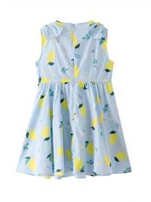 Annil Tween 女童圆领无袖连衣裙 夏季碎花 A 字裙 休闲公主裙