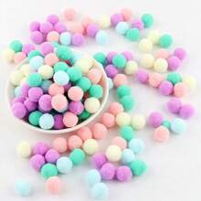 Macaron Mix Pompoms Fur Balls Fluffy Soft Pom Pom 10/15/20/25/30mm Multicolor Pompones Fur Ball High-Elastic PomPom Creative Craft Supplies