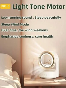 1入可充電桌面風扇，具備5檔LED化妝鏡和低噪音冷卻功能，適用於辦公室、廚房、戶外露營和家庭臥室便攜式空調 - 彩色 - 查看 7