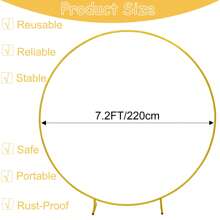 Gold Round Backdrop Stand Metal Circle Balloon Arch Frame Wedding Arch For Ceremony Birthday Party Shower Anniversary Bridal Graduation Decoration