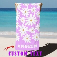 Khăn đi biển cá nhân, Khăn tắm có tên cá nhân, Khăn hồ bơi tùy chỉnh, Khăn đi biển có tên, Quà tặng kỳ nghỉ sinh nhật ngoài trời - Phong cách 2 - Xem 1