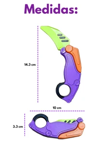 1 Karambit Fidget Toy Knife Antistress Decompression For Children And Adults Carrot Radish Or Carrot Knife Fidget Toy Original Printed Plastic 3D Articulated Retractable Butterfly Child Dexterity - 紫色 - 查看 7