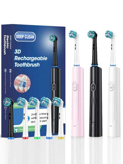 Smart Round Head Automatic 3D Cleaning Rechargeable Electric Toothbrush