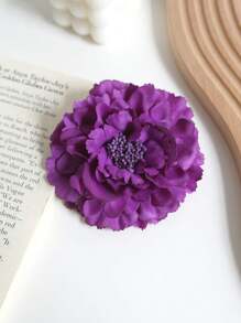 1PC Women's Spring/Summer Multi Functional Peony Head Flower Side Clip Dance Accessories Bohemian Simulated Flower Hair Clip Suitable For Vacation Photography