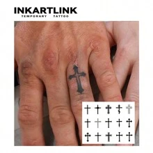 INKARTLINK Tatouage semi-permanent avec la technologie révolutionnaire INKARTLINK, style K-pop coréen, toile d'araignée, tatouage temporaire de croix, tatouage botanique à la main, tatouage petit et faux étanche pour un look réaliste
