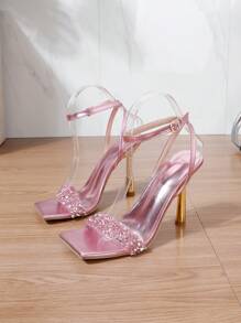 Women's Stylish Elegant 2025 High Heel Strap Sandals - 粉色 - 查看 6