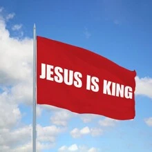 Jesus Is King Flag Christian Flags Polyester With Brass Grommets - Multicolor - View 5