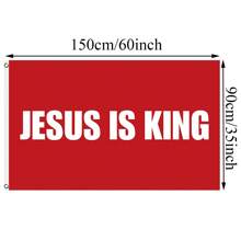 Jesus Is King Flag Christian Flags Polyester With Brass Grommets - Multicolor - View 7