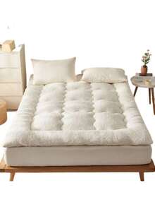 Pillow Top Sherpa Protetor Para Colchão Cama Queen Size Pele de Carneiro - Branco - Visão 4
