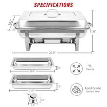 Chafing Dish Buffet Set 8 Pack 8Qt Stainless Steel Full Size Rectangular Food Warmer Chafer Complete Set For Party Catering