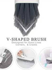 1 pieza escobilla de piso con mango largo, cerdas duras para limpiar huecos y esquinas de azulejos, adecuada para baño y tocador, una herramienta de limpieza esencial, un gran regalo para el Día de la Madre o para la esposa