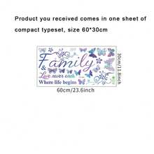 1Set Girls Room Decor Family Butterfly Wall Sticker Inspirational Wall Decor Kids Room Decor Vinyl Peel And Stick For Living Room Bedroom Children's Room Nursery Playroom Decorations - Violet Purple - View 3