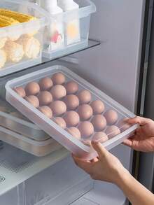 1 件，带盖冰箱鸡蛋架，24 枚鸡蛋托盘托架，用于冰箱，可堆叠透明塑料鸡蛋容器分配器保持新鲜，24 个鸡蛋盒，透明鸡蛋整理器，适用于复活节感恩节派对家庭厨房用品、储物、厨房整理器、整理器、厨房用品、房间装饰、家居装饰。 - 透明 - 查看 7
