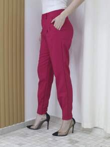 Women Pants - 玫紅色 - 查看 2