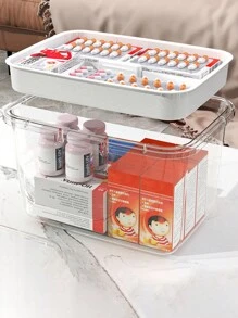 1 Hộp Bảo Quản Thuốc Gia Đình Di Động, Bộ Dụng Cụ Sơ Cứu Thú Cưng Trong Suốt Dung Tích Lớn, Hộp Đựng Thuốc Cấp Cứu Y Tế - Nhiều màu - Xem 10