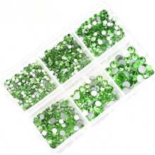 Flache Diamant-Nägel (gemischtes 6er-Raster) für DIY Nagelkunst Zubehör, Strass-Nageldekorationen, Nagelkunst Zubehör Nagel Dekor Nail Gems