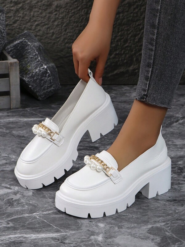 Alpargatas con cuña y plataforma con decoración de perlas, de moda, para mujer, 2024