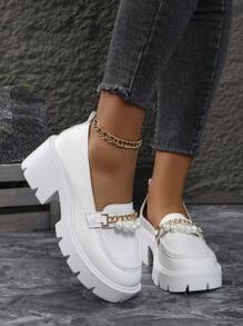 Alpargatas con cuña y plataforma con decoración de perlas, de moda, para mujer, 2024