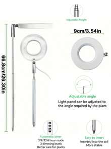 1pc LED Plant Grow Light, Indoor Full Spectrum Plant Lamp For Succulent Plants And Small Plants, Adjustable Brightness & Height With Auto Timer, USB Powered - 3 Colors - View 5