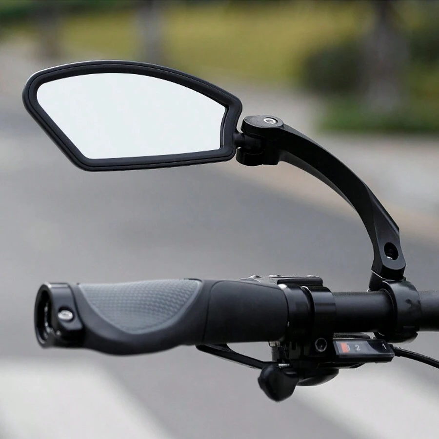 Bicycle Rearview Mirror Mountain Bike High Definition Rear View Mirror Electric Bike Adjustable Reverse Mirror Flat Mirror Wide Angle Mirror Outdoor Cycling Accessories - Black - View 1
