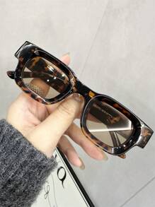 1pc Women's Vintage Fashion Glasses, Concave Rectangle Small Square Frame, With Light Purple, Light Blue, Lavender, Light Pink Colored Lenses, Shiny Accessory, Elegant Aesthetics, For Street Photography, Outdoors - Multicolor - View 16