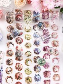 6 cuộn/Bộ nhãn dán họa tiết trái đất, mặt trăng và vòng hoa sáng tạo từ Starry Flower Dream PET Chất liệu chống nước và chống mài mòn, hoàn hảo cho nhật ký, album ảnh, trang trí điện thoại di động và máy tính - Nhiều màu - Xem 3
