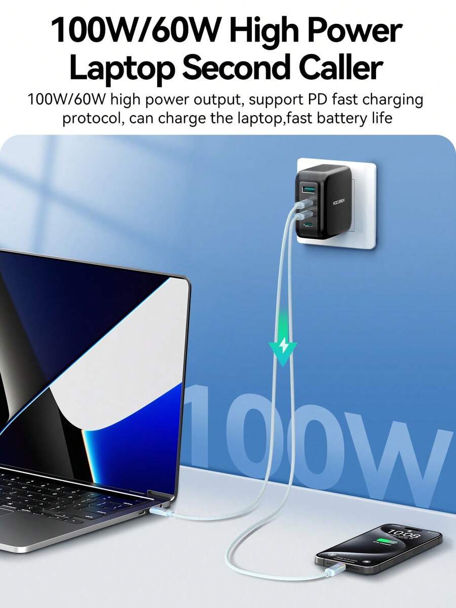 Câble de chargement rapide Rocoren 100W USB C vers USB C, cordon USBC