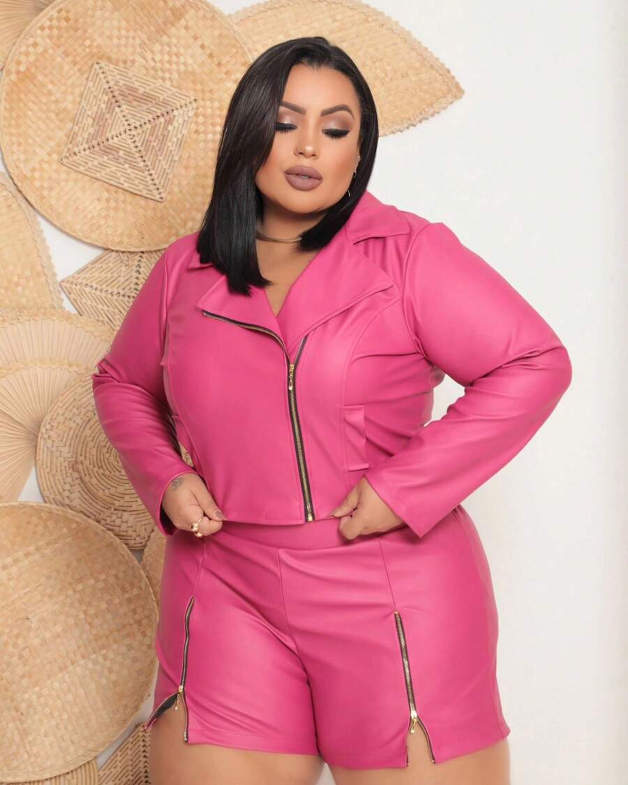 Women Two-Piece Outfits - 玫紅色 - 查看 1