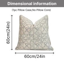 1pc Polyester Decorative Pillow Cover, Geometric Grid Pattern, Available In Multiple Sizes, Suitable For Living Room, Bed, Bedroom (Pillow Insert Not Included) - Brown - View 9