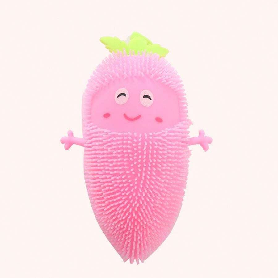 1pc Color Random Cartoon Light-Up Squishy Toy, Carrot Shaped Stress