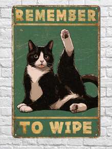 1pc 12x8 Inches Tin Sign Funny Cat, In This Kitchen We Dance   Vintage Poster, Love Cooking Vintage Poster, Love Cat Vintage Poster, Cat Cooking Lovers Gift, Funny Retro Kitchen Metal Sign