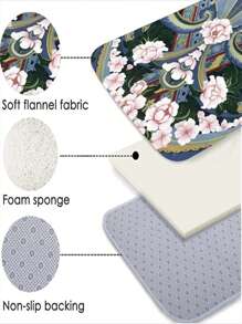 1 pièce Paillasson minimaliste moderne à motif de champignon à pois pour salon et chambre à coucher, tapis antidérapant et absorbant pour l'entrée et la cuisine