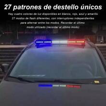 TBMX Barra Torreta Estrobo Par Luces Código Policia 24 PuLG 40w - Azul y blanco - Ver 7