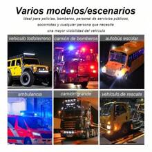 TBMX Barra Torreta Estrobo Par Luces Código Policia 24 PuLG 40w - Azul y blanco - Ver 6